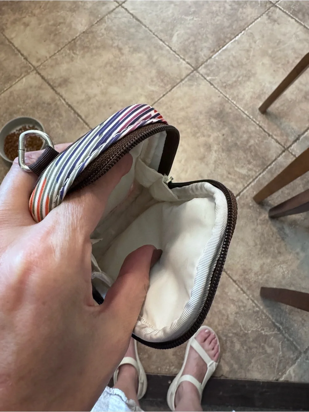 LeSportsac Brown/White Patterned Pouch